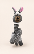 Checkered Squeaky Plush Dog Toy – Gray Rabbit
