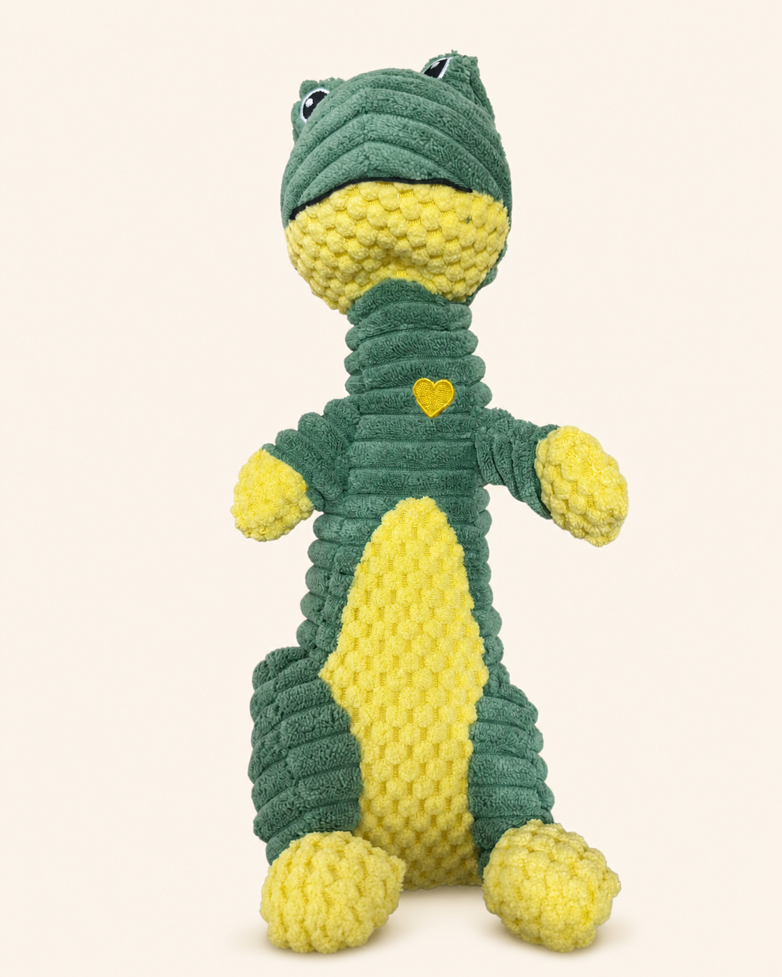 Checkered Squeaky Plush Dog Toy – Green Frog