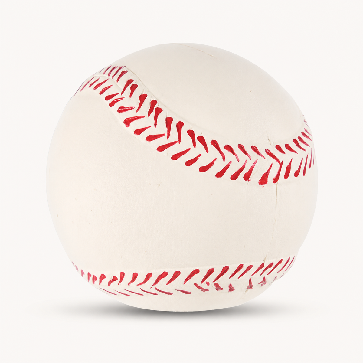 Squeaky Latex Dog Baseball – White & Red