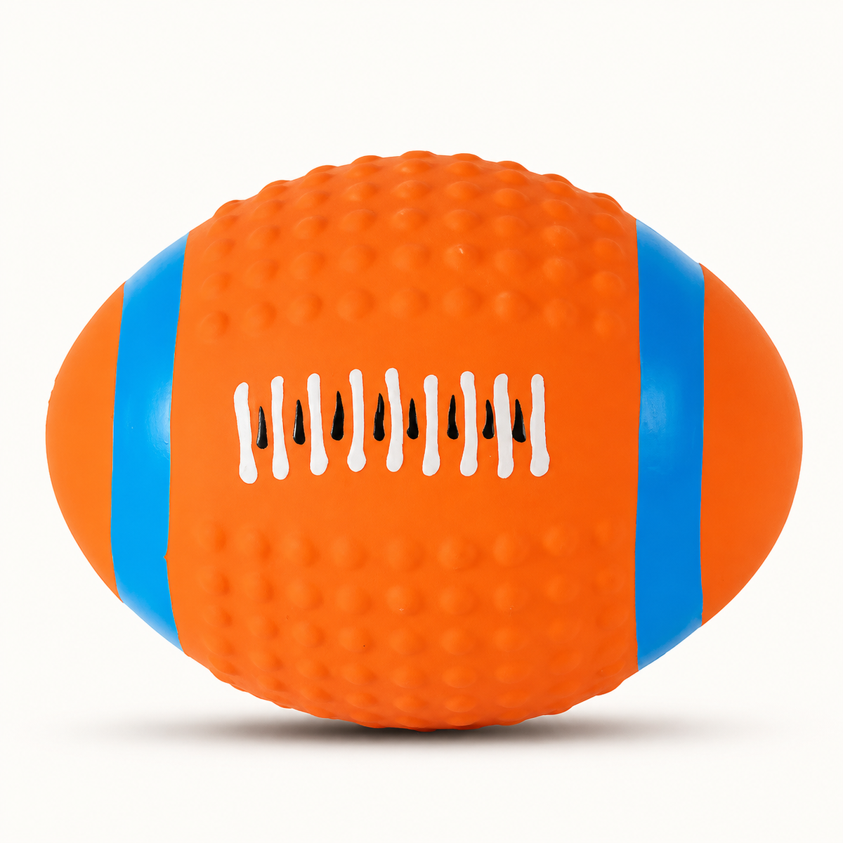Squeaky Latex Dog Football – Orange & Blue