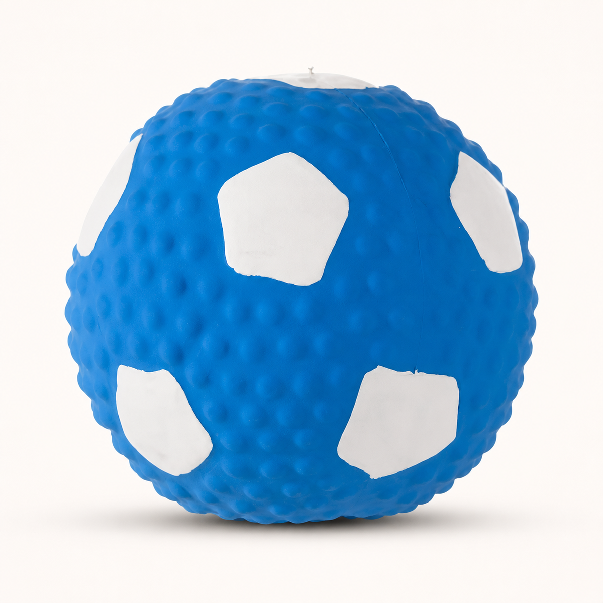 Squeaky Latex Dog Soccer Ball – Blue & White