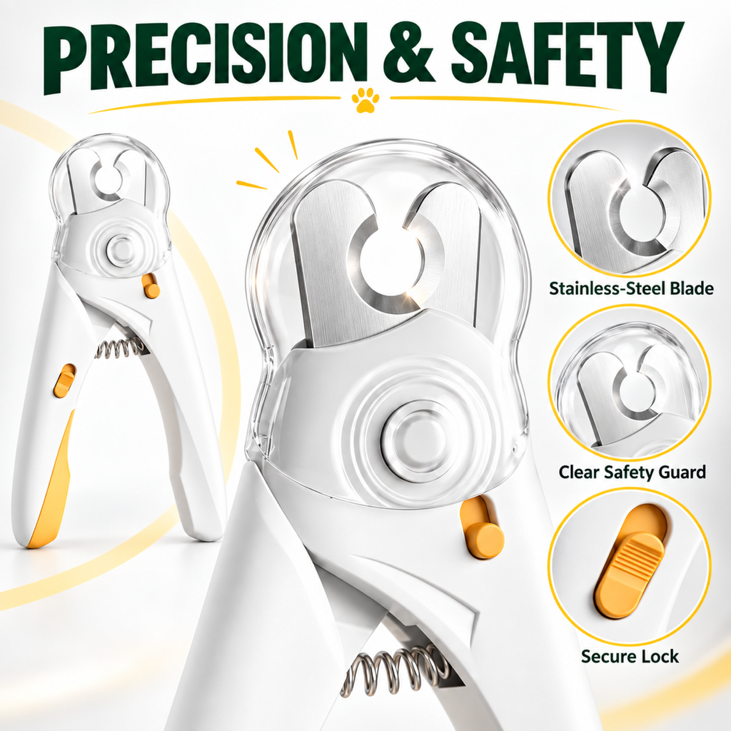 Stainless-steel blade clear safety guard and lock