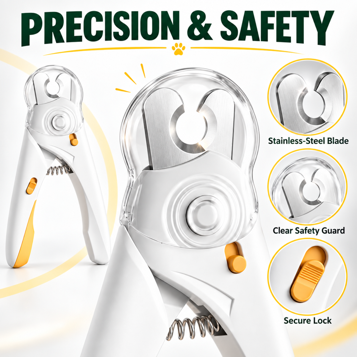 Stainless-steel blade clear safety guard and lock