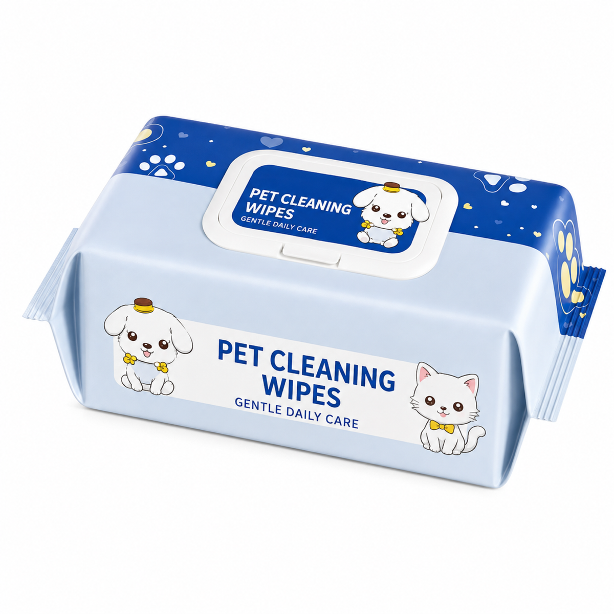 Gentle daily pet cleaning wipes package