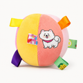 Sensory Tag Plush Dog Ball – Pink Shiba