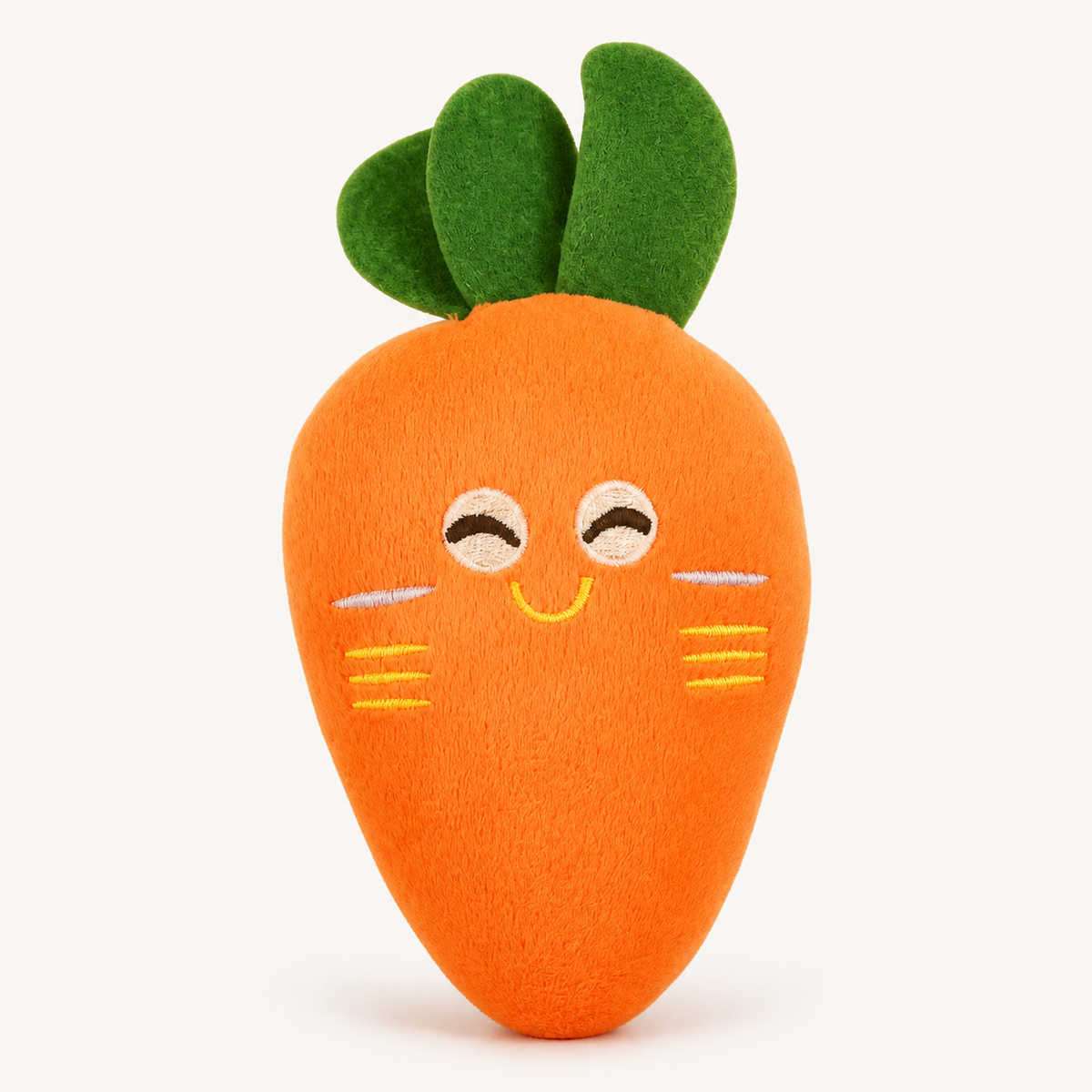 Smiling Carrot Plush Dog Toy