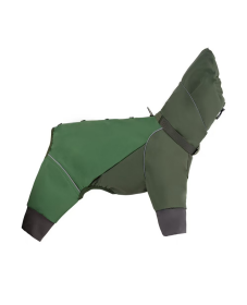Forest green waterproof outdoor dog rain jacket