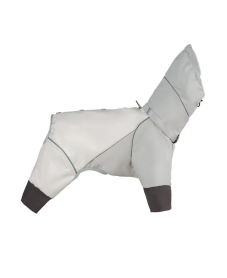 Light gray waterproof outdoor dog rain jacket